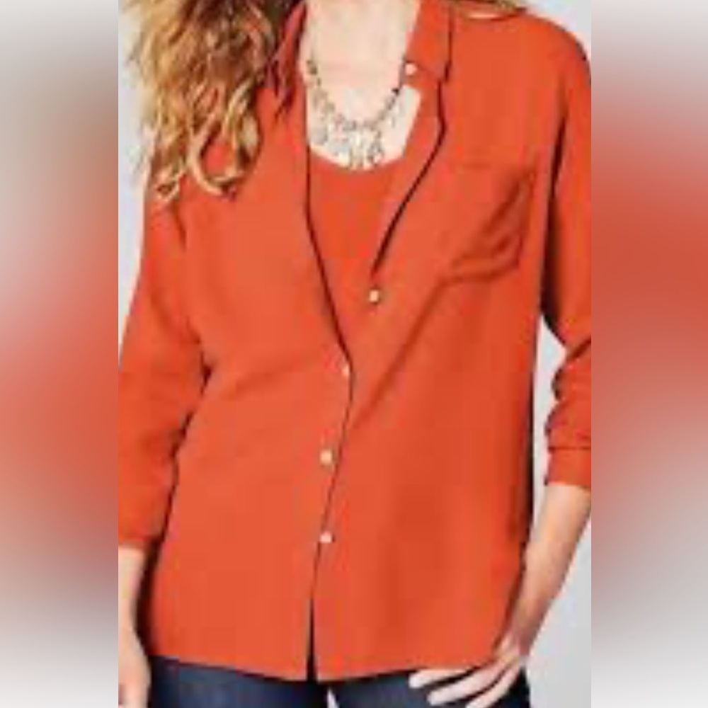 J.Jill Rust colored Blouse Size L New, Never Worn